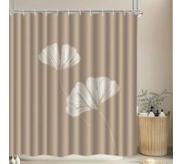 JGGXHM 1pc Ginkgo Leaf Patterned Shower Curtain Waterproof Polyester Fabrics Bathroom Curtain with Hooks Bathing Cover Washable(300x160cm/WxH)
