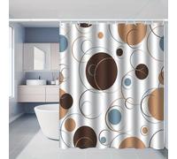 JGGXHM 1pc Modern Circular Patterned Shower Curtain Waterproof Polyester Fabrics Bathroom Curtain with Hooks Bathing Cover Washable(280x220cm/WxH)
