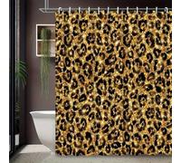 JGGXHM 1pc Retro Leopard Pattern Series Shower Curtains, Elegant Bathroom Curtain, Bathroom Decoration Pattern(178x175cm/WxH)