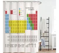 JGGXHM 3D Print Periodic Table of Elements Shower Curtains Waterproof White Fabric Bath Curtain for Bathroom Decor with 12 Hooks 31x71in-80x180cm/WxH bathroom curtains