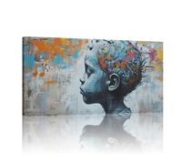 JGGXHM Banksy Artwork Graffiti Wall Art, Graffiti Canvas Print Wall Art, Set of 1 Arts Banksy Canvas, Girl Canvas Wall Art -(18x45cm) 7x18in frameless