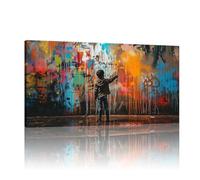 JGGXHM Banksy Canvas Wall Art - Large, Extra Large Wall Art Print -(60x120cm) 24x47in Internal Frame