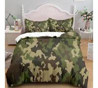 JGGXHM Camouflage Soldier Campus Duvet Cover Set Single Double King Twin Full Queen Cal Children Bed Linen Set with 2 Pillowcase (210x210cm)