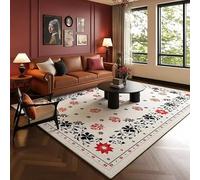 JGGXHM French Light Luxury Retro Area Rug - Non-Slip Machine Washable Floor Mat for Living Room Bedroom Sofa Coffee Table Carpet(150x200cm)