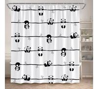 JGGXHM Funny Animals Shower Curtains Cute Panda Bath Curtain Polyester Fabric Home Bathroom Decor(125x150cm/WxH)
