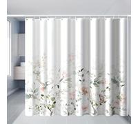 JGGXHM Light-Colored Floral and Bird Printed Shower Curtains - Flower Bath Curtain for Bathroom Bathtub Screen Home Decoration 180x240cm/WxH curtains bathroom