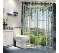 JGGXHM Lush Forest Shower Curtains for Bathroom, Tranquil Waterproof Fabric Bathroom Curtain Bath Screen Bathtub Decor with Hooks 43x79inch/WxH Bathing Cover Washable
