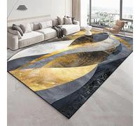 JGGXHM Modern Golden Geometry Carpet for Living Room Light Luxury Rugs for Bedroom Decor Large Area Lounge Sofa Side Floor Mats 60x100cm
