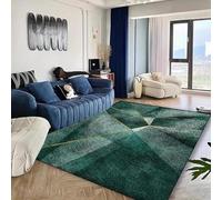 JGGXHM Modern Green Carpets for Living Room Decor Geometry Rug Large Bedroom Lounge Rugs Non-slip Coffee Tables Mat Easy Clean 40x100cm