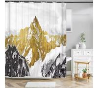 JGGXHM Natural landscape Shower Curtain Mountain Peaks Scenery Print Fabric Shower Curtain Waterproof Polyester Bath Curtain Hooks 80x150cm/WxH curtains bathroom