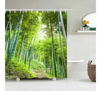 JGGXHM Nature Forest Garden landscape Shower Curtain Hooks Waterproof Fabric Rural Trees Bamboo Scenery Decor Bathroom Curtains 130x180cm/WxH shower curtain liner