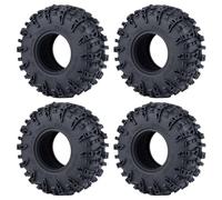 JGGZONE 1.3 RC Crawler Tires with Foam Insert 1/18 1/24 Soft Rubber Mud Grappler Wheels Tyres OD 70mm/2.76inch 1.3" All Terrain Tires for 1/18 Traxxa TRX4M 1/24 SCX24 RC Crawler Car Upgrade (Black A)