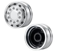 JGGZONE 2PCS Aluminum Front Wheel Hubs Rims for Tamiya 1/14 Truck Tractor，C | Non-Drive Wheel Hub with Built-in Bearings Aluminum Alloy Upgrade for Tamiya 1/14 RC Tractor Truck Trailer Upgrade Parts