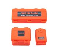 JGGZONE 3Pcs 1/10 Mini Toolbox Trunk RC Car Simulation Plastic Luggage Case Decoration Mini Storage Box Equipment Case Compatible with Axial Scx10 90046 CC01 D90 D110 1/10 RC Crawler Truck (Orange)