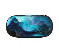 JGHHOUN 3D Graphics Universe Space Print Pencil Case Spacious Pen Pouch Zipper High Capacity Makeup Tools Office Supplies