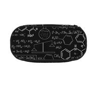 JGHHOUN Abstract Science Chemistry Print Pencil Case Spacious Pen Pouch Zipper High Capacity Makeup Tools Office Supplies