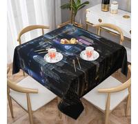 JGHHOUN Aerial Night of View Hong Kong Print Square Tablecloth Dining Indoor Outdoor Use Wedding Party Kitchen Holiday Decor