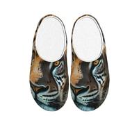 JGHHOUN African animals Print Flannel Slippers Anti-Pilling Indoor Outdoor TPR Non-Slip Sole Soft Home Footwearish