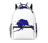 JGHHOUN Alaska State Flag Map Print Versatile Leisure Lightweight Backpack For Travel Work Outdoor Use Commuting Work