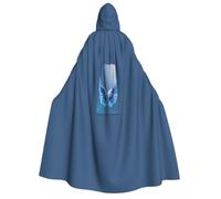 JGHHOUN Angel Wing Print Carnival Cosplay Halloween Hooded Cloak | Unisex Witch Capes Costume Celebration Masquerade Accessory Comfort Versatile