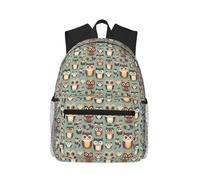 JGHHOUN Animal Cartoon Owls Cute Print Lightweight Casual Comfort Backpack Unisex Water-Resistant Daily Travel Commuting
