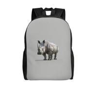 JGHHOUN Animal Rhino Print Double Shoulder Backpack Lightweight Unisex Bag Travel Rucksack Outdoor Camping