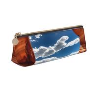 JGHHOUN Arches National Park-Standard Print Higher Capacity Leather Pencil Case Zippered Pen Case School Students Teenagers