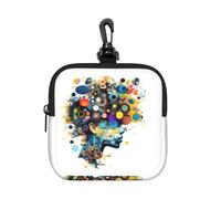 JGHHOUN Artificial Intelligence Brain Print Women Men Square Storage Bag Waterproof Travel Toiletry Cosmetic Organizer Pouch