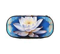 JGHHOUN Asian Lotu’s Flowers Print Pencil Case Spacious Pen Pouch Zipper High Capacity Makeup Tools Office Supplies