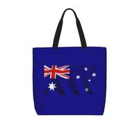 JGHHOUN Australian Flag Print Women Men Extra-Large Organizer Bag Shoulder Tote Lightweight Casual Eco-Friendly