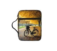 JGHHOUN Autumn Tree with Aged Old Bike Print Versatile Bible Storage Bag Scripture Organizer Christian Gift Church Accessory