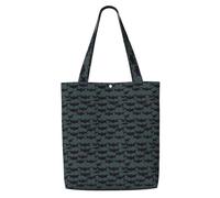 JGHHOUN Bat Pattern Print Canvas Shoulder Bag Large Capacity Reusable Foldable Tote Shopping Beach Travel
