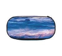JGHHOUN Beach Sunset Ocean Waves Print Pencil Case Spacious Pen Pouch Zipper High Capacity Makeup Tools Office Supplies