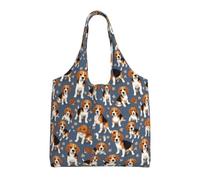 JGHHOUN Beagle Patterns Print Extra-Large Canvas Tote Bag Unisex Lightweight Eco-Friendly Shopping Daily Use Gym