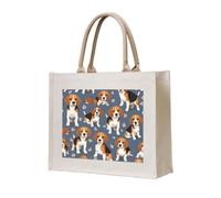 JGHHOUN Beagle Patterns Print Women Men Tote Bag Reusable Shopping Beach Travel Canvas Lightweight Everyday