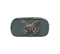JGHHOUN Beautiful Moth Print Transparent Stationery Organizer Clear Pencil Case Office Pencil Pouch Supplies