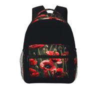 JGHHOUN Beautiful Red Poppy Flower Print Versatile Leisure Lightweight Backpack For Travel Work Outdoor Use Commuting Work