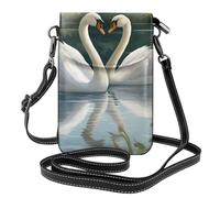 JGHHOUN Beautiful White Swans on The Lake Print Mini Shoulder Bag Women Phone Case Travel Everyday Gifting Shopping Evenings Out