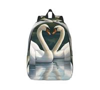 JGHHOUN Beautiful White Swans On The Lake Print Stylish Backpack Unisex Double Shoulder Bag For Travel Work Outdoor Adventures
