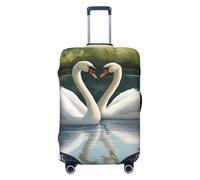 JGHHOUN Beautiful White Swans On The Lake Print Universal Stretchable Suitcase Cover Luggage Protector Travel Accessory Daily