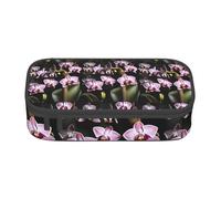JGHHOUN Bell Orchid Pattern Print Teenagers Large Storage Pencil Case Students School Travel Essential Stationery