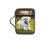 JGHHOUN Bichon Frise Dog On The Grass Print Versatile Bible Storage Bag Scripture Organizer Christian Gift Church Accessory