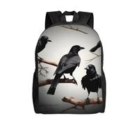JGHHOUN Black Crow Birds On A Branch Print Double Shoulder Backpack Lightweight Unisex Bag Travel Rucksack Outdoor Camping
