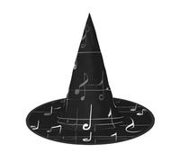 JGHHOUN Black Music Notes Print Comfort Carnival Party Cosplay Costume For Adults Hat Holiday Seasonal Celebration