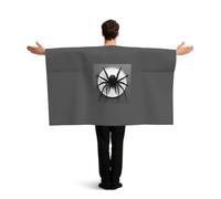 JGHHOUN Black Spider Print Patriotic Flag With Sleeves Cape Themed Costume Accessory Celebration Sport Games