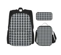 JGHHOUN Blue Eyes Wolf Print Teenagers Set 3 In 1 Bookbags Lightweight Adjustable Shoulder Strap School Trips