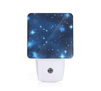 JGHHOUN Blue Shining Stars Pattern Print Bedroom Bathroom Hallway Room Nightlight Lighting for Home Night Light Daily Use