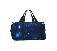 JGHHOUN Blue Shining Stars Pattern Print Handheld Sports Luggage Unisex Crossbody Bag Travel Fitness Workout Weekend Trips