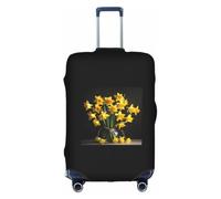 JGHHOUN Bouquet of Daffodil Print Universal Travel Suitcase Cover Elastic Luggage Protector for Waterproof Washable