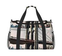 JGHHOUN Brooklyn Bridge S Print Versatile Hand Bag Lightweight Tote Foldable Travel Shoulder Bags Camping Fishing